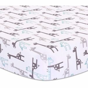 NIP The Peanutshell Uptown Giraffe Giraffe Printed Cribsheet